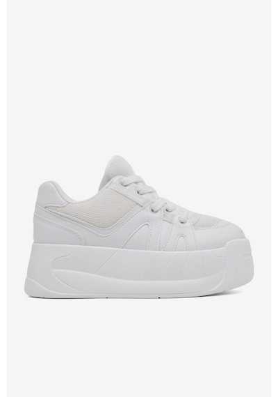 Tonny Black Yüksek Taban Rahat Bağcıklı Sneaker Kadın Beyaz Sneaker Tbklc020
