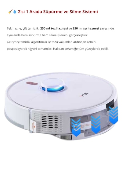 Yui RS16 Akıllı Robot Vacuum & Mop Süpürge