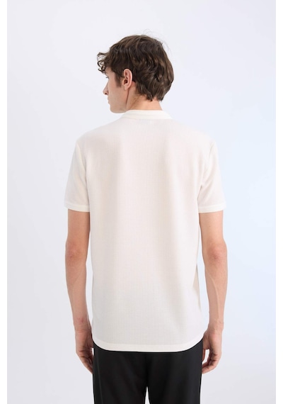 Defacto Slim Fit Dar Kesim Dik Yaka Dokulu Kısa Kollu Waffle Polo Tişört Z4262az25smwt32 Diğer