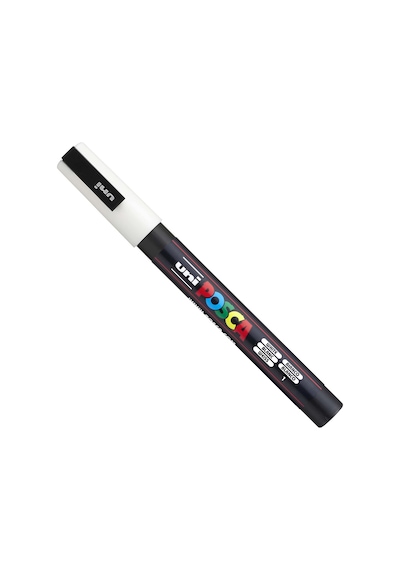 Posca - Ultra İnce - İnce Boya Marker Kalem Seti - Pc-1mr, Pc-1m, Pc-3m - Beyaz Mürekkep - 3'lü Paket