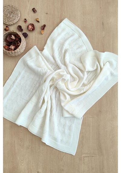 Kız Erkek Bebek Unisex Krem Triko Süslü Bebek Battabiyesi Stl6393 Krem