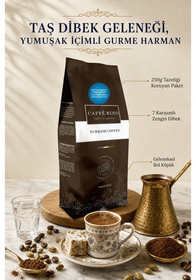 Caffe Rino Özel Karışımlı Geleneksel Dibek Türk Kahvesi 250 G