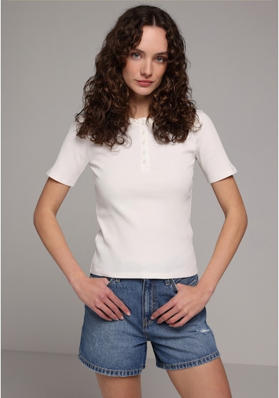 Colin's Colins Slim Fit Yuvarlak Yaka Düz Kadın Beyaz Kısa Kol Tişört Cl1080872 Q1.v1 Ofw