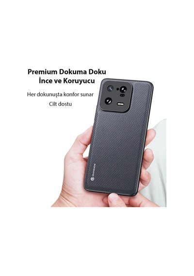 Hepsi Dux Ducis Xiaomi 13 Pro Fino Serisi Premium Dokuma Silikon Kılıf- 5775 Najmaddin Siyah