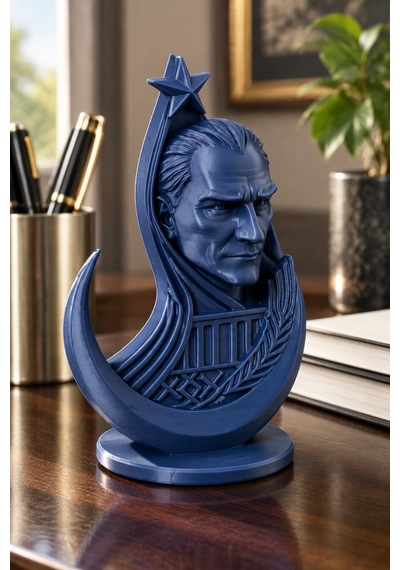 Ay Yıldızlı Atatürk Figürlü Dekoratif Mini Biblo 10989768