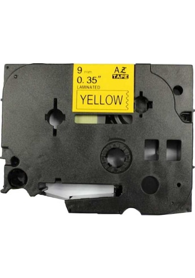 Brother P-touch Tze-621 Muadil Sarı Üzerine Siyah Etiket 9mm X 8m 1