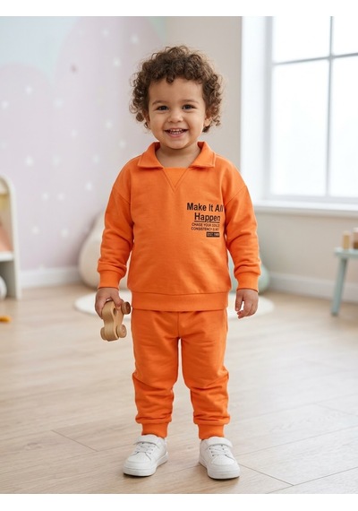 Güneş Kid's Bebek Polo Yaka İkili Takım Açık Turuncu