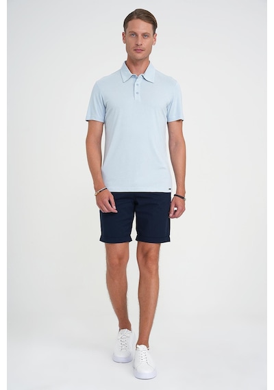 Efor Comfort Fit Polo Yaka Modal Karışım Kısa Kol Casual Mavi Tişört Ts 903 Mavi