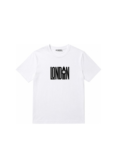 Me Selection London Tasarım %100 Pamuk Unisex Basic Tişört Beyaz