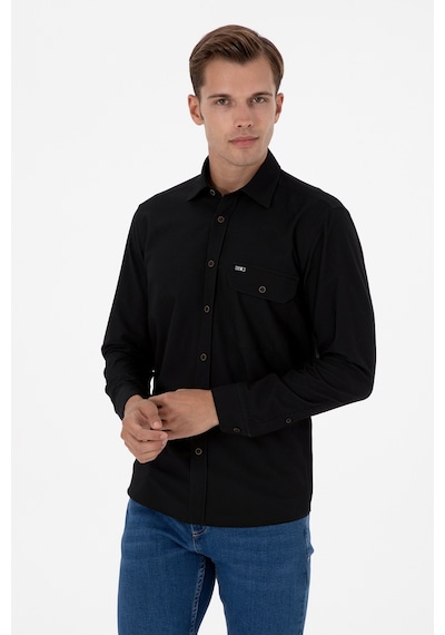 U.s. Polo Assn. Erkek Siyah Gömlek Desenli 50316655-vr046 Siyah