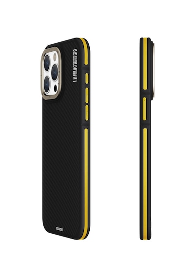 Apple Uyumlu iPhone 15 Pro Kılıf Magsafe Şarj Özellikli Youngkit 600d Kevlar Kapak Sarı