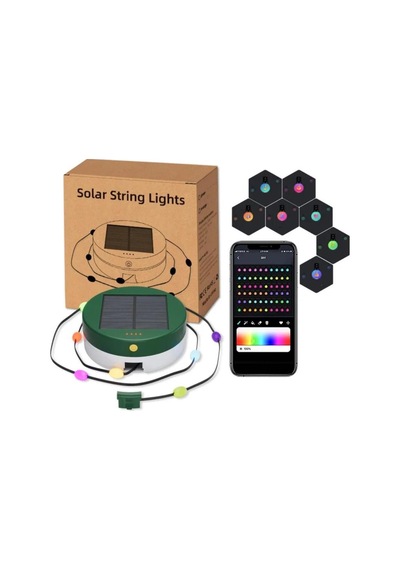 Güneş Enerjili Android Ve İos Uygulamalı 5 Metre 33 Led Bahçe Aydınlatma Ağaç Süsü Beyaz