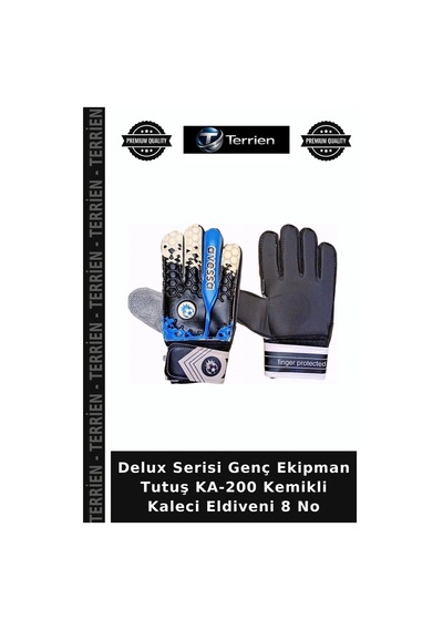 Delux Serisi Genç Ekipman Tutuş Ka-200 Kemikli Kaleci Eldiveni 8 No Çok Renkli