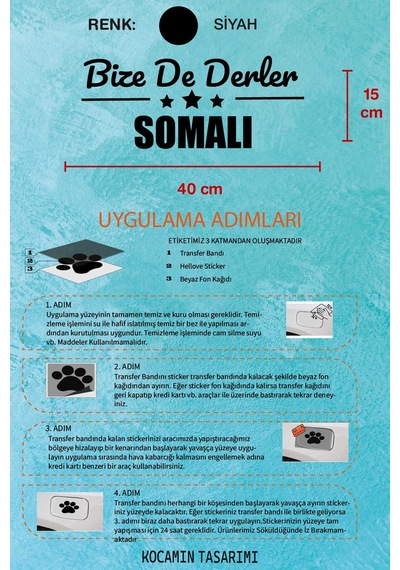 Manisa Soma Şık Araç Tasarımı Manisa Bize De Derler Somalı 40x15 Cm Oto Çıkartma 40 CM - Siyah