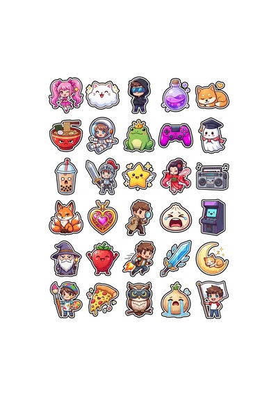 Sevimli Karakterler Chibi Sticker Seti 150 Adet - 5'li Mega Paket - Laptop Defter Ajanda Etiketi Çok Renkli