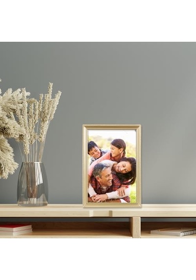 Antik Pirinç 5 X 7 Fotoğraf Çerçevesi Boncuk Sınır Tasarım