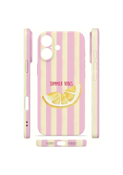 Apple iPhone Uyumlu 17 Vorian İnce Kamera Korumalı Mika Kılıf Summer Vibes Lemon Summer Vibes Lemon Mika
