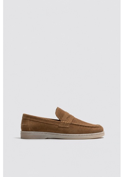 Antioch Kalın Tabanlı %100 Süet Loafer Bej