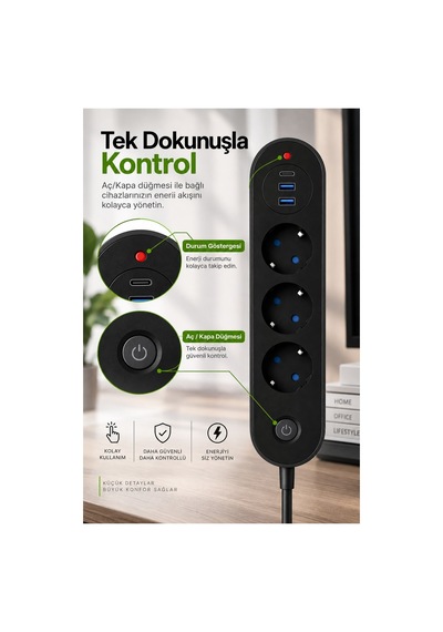 Robeve Blic Termal Akım Korumalı 3 Lü Priz 2500w 1 Usb-c + 2 Usb-a Hızlı Şarj Girişli Çoklu Priz Aşırı Akım, Isınma Ve Kısa Devre Korumalı Aç/kapa Anahtarlı Siyah Uzatma Prizi Grup Priz Diğer Robeve Blic Termal Akım Korumalı 3 Lü Priz 2500w 1 Usb-c + 2 Usb-a Hızlı Şarj Girişli Çoklu Priz Aşırı Akım, Isınma Ve Kısa Devre Korumalı Aç/kapa Anahtarlı Siyah Uzatma Prizi Grup Priz Diğer