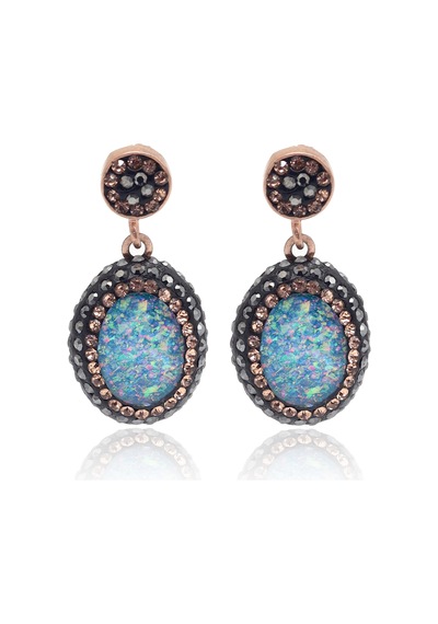 Turkuaz Paraiba Ve Swarovski Taşlı 925 Ayar Gümüş Kadın Üçlü Set 201025580