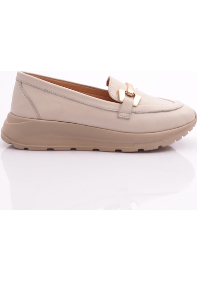Dgn 459 Kadin Loafer Ayakkabi 459-1567-R0463 Ekru