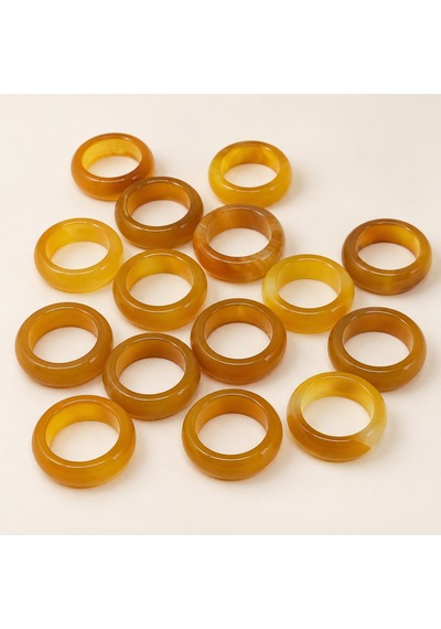 Akik Taşı Kalın Boy Yüzük Bal Sarısı Alacalı 9 4mm Kalınlık 63800 - 1 Adet Yüzük Fiyatıdır 6428473