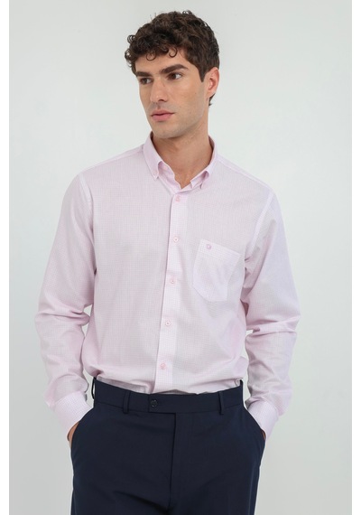 Dufy Erkek Regular Fit Uzun Kol Mor Gömlek-18452