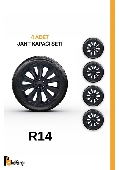 Seat 14'' İnç Jant Kapağı 4 Adet Siyah S108