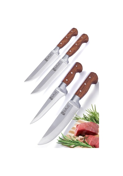 Sürlaz Handmade Kasap Kurban Serisi Bıçak Seti Et Sebze Yüzme Sıyırma Bıçak Mutfak Sürmene Bıçağı 4'lü Diğer