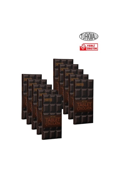 Bitter Tablet Çikolata 80gr X 10 Paket