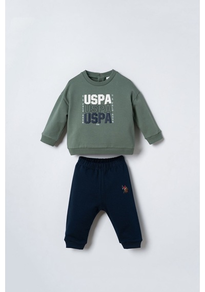 U.S. Polo Assn. Erkek Bebek Baskılı Yeşil Uzun Kol Pijama Takım Usb3180-c-v2 Usb3180-c-v2