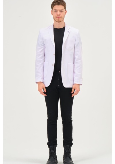C9059 Dewberry Erkek Ceket-kar Beyaz