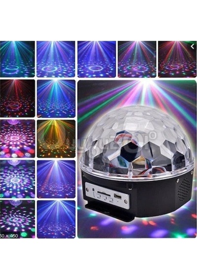 Disko Topu Müzik Çalar Renkli Lazer Işıklı Bluetooth Sese Duyarlı Işıklar Disko
