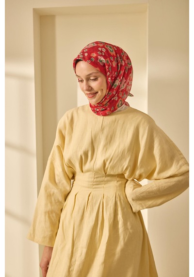 Silk Home Mine Desen Soft Pamuk Eşarp Kiraz