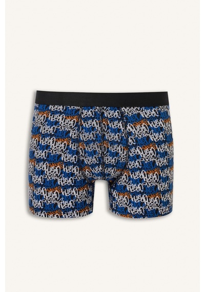 Defacto Regular Fit Grafiti Desenli Beli Lastikli 3lü Boxer I3323ax26aube333 Mavi-be333