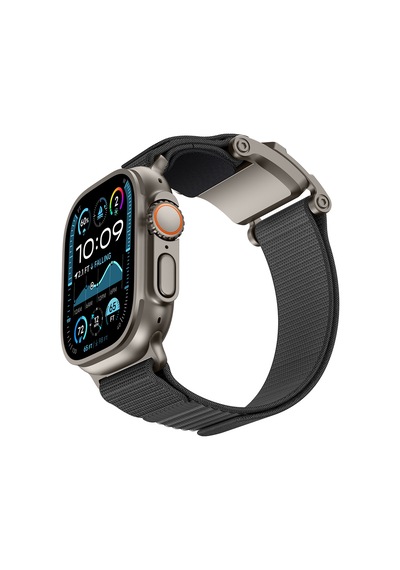 Watch 42mm Uyumlu Mohseven İwatch Mecha Sport Hasır Kordon Titanyum-gri