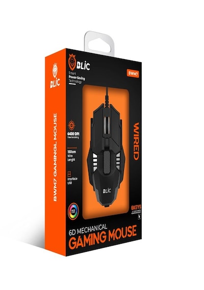 Blic BWM7 6400 DP 1.5 M Kablolu RGB Optik Oyuncu Mouse