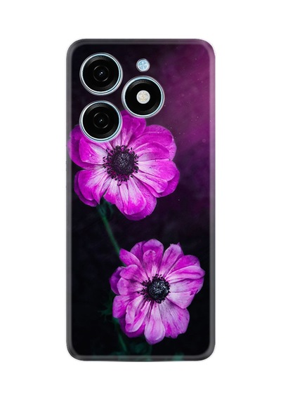 Tecno Spark Go 2024 Kılıf Desenli Silikon Platinium Series Çiçekler 1869
