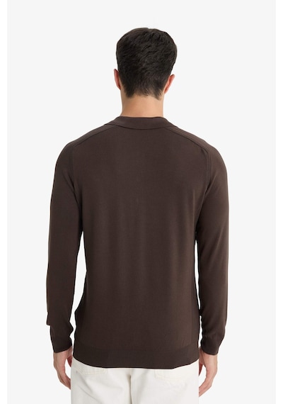 Defacto Standart Fit Polo Yaka Yarım Fermuarlı Premium Triko Kazak D0621AX24AU Kahve Defacto Standart Fit Polo Yaka Yarım Fermuarlı Premium Triko Kazak D0621AX24AU Kahve