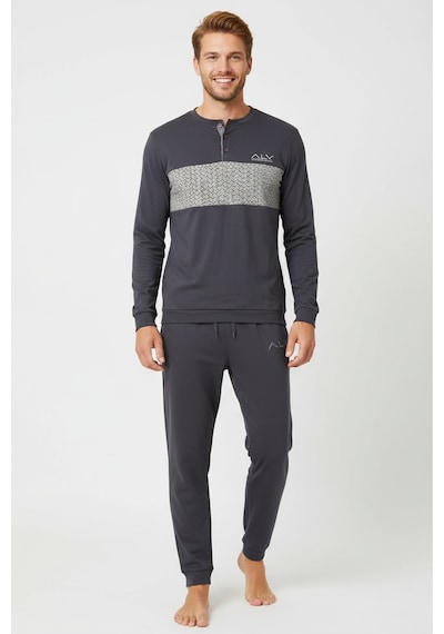 Bonbon Erkek Pamuklu Bohçalık Ve Çeyizlik Füme Renk Pijama Takımı Al002 V2