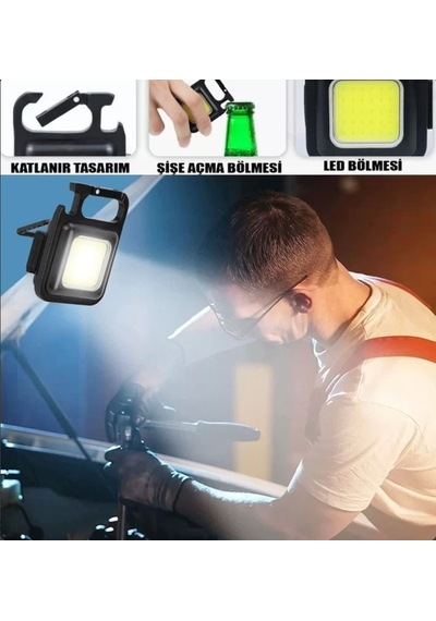 Led Işıklı Flash Özellikli 4 Modlu Anahtarlık El Feneri Renkli