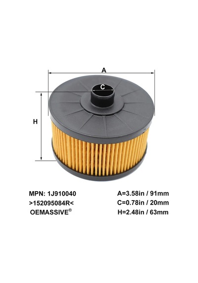 Yağ Filtresi 152095084r Dacia Dokker 2012 2013 2014 2015 2016 2017 2018 2019/renault Duster 2013-2019 1197cc 1.2l Motor