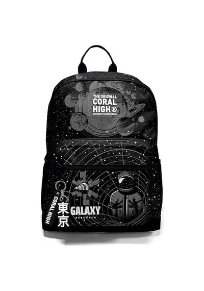 Bölmeli Siyah Galaxy Ortaokul Çantası - Erkek Çocuk Genel