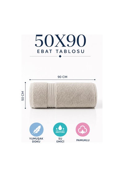 50x90 Pamuklu El Yüz Havlusu Yumuşak Dokulu Yüksek Su Emici Banyo Havlusu Dekoratif Bordürlü Günlük Kullanım Yeşil
