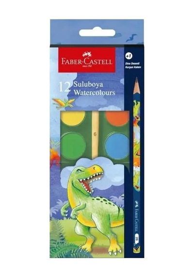 Faber-castell Dino Büyük Boy Sulu Boya 12 Renk 000002 Karışık