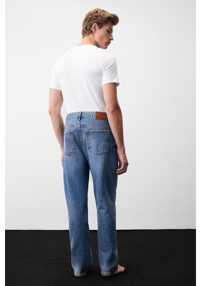 Grımelange Grimelange Carpe Erkek Straight Fit Koyu Mavi Jeans