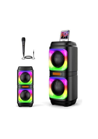 Blic Bls-48 Şarjlı Taşınabilir Bluetooth Hoparlör Extra Bass, Rgb Disko Işıkları, Mikrofonlu-14776
