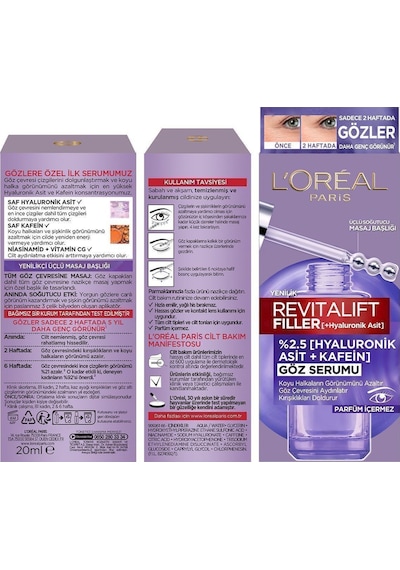 L'Oréal Paris Revitalift Filler Göz Serumu 20 ML