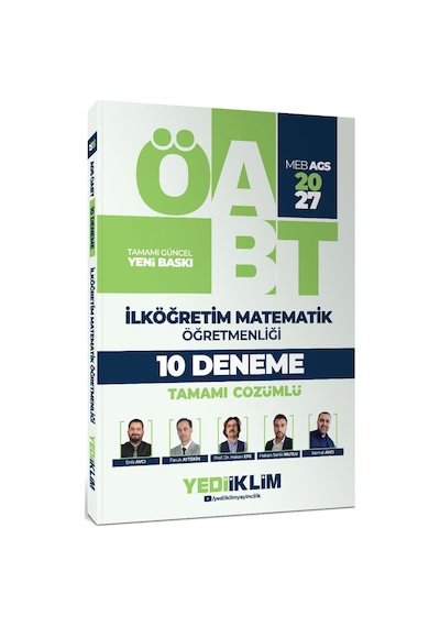Yediiklim Yayınları 2027 Meb Ags Öabt İlköğretim Matematik Öğretmenliği Tamamı Çözümlü 10 Deneme-170068
