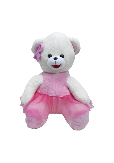 Balerin Peluş Ayı Pembe 60 Cm Beyaz - Pembe